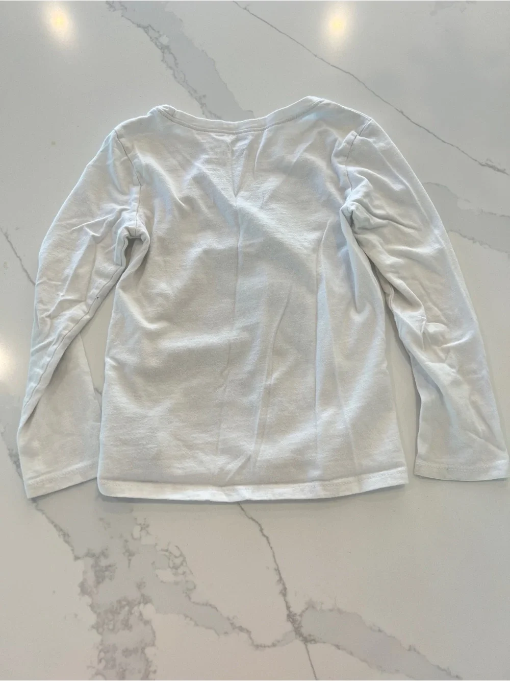 OLD NAVY Girls White 'Trick or Treat' Frenchie Dog Graphic Long-Sleeve Shirt 4T